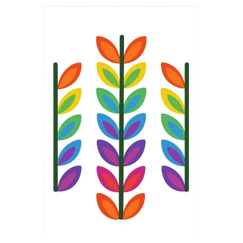 Conception de feuille arc-en-ciel dans un style vibrant