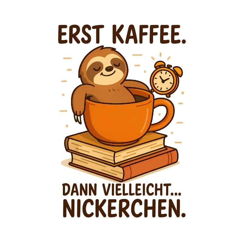 Erst Kaffee dann Nickerchen Faultier Comic