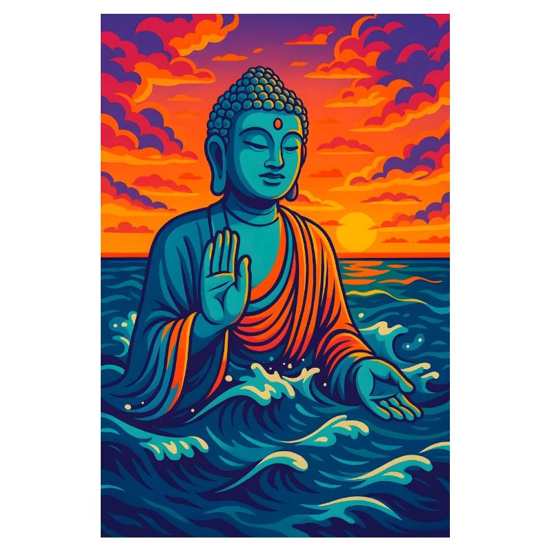 Serene Buddha by Sunset