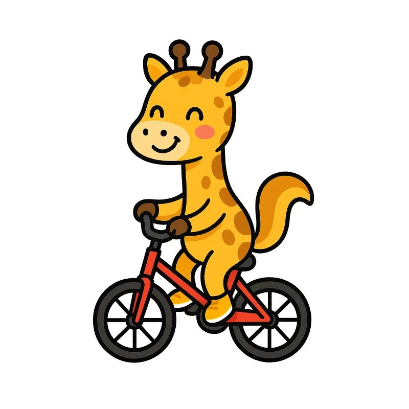 Giraffe on a bicycle