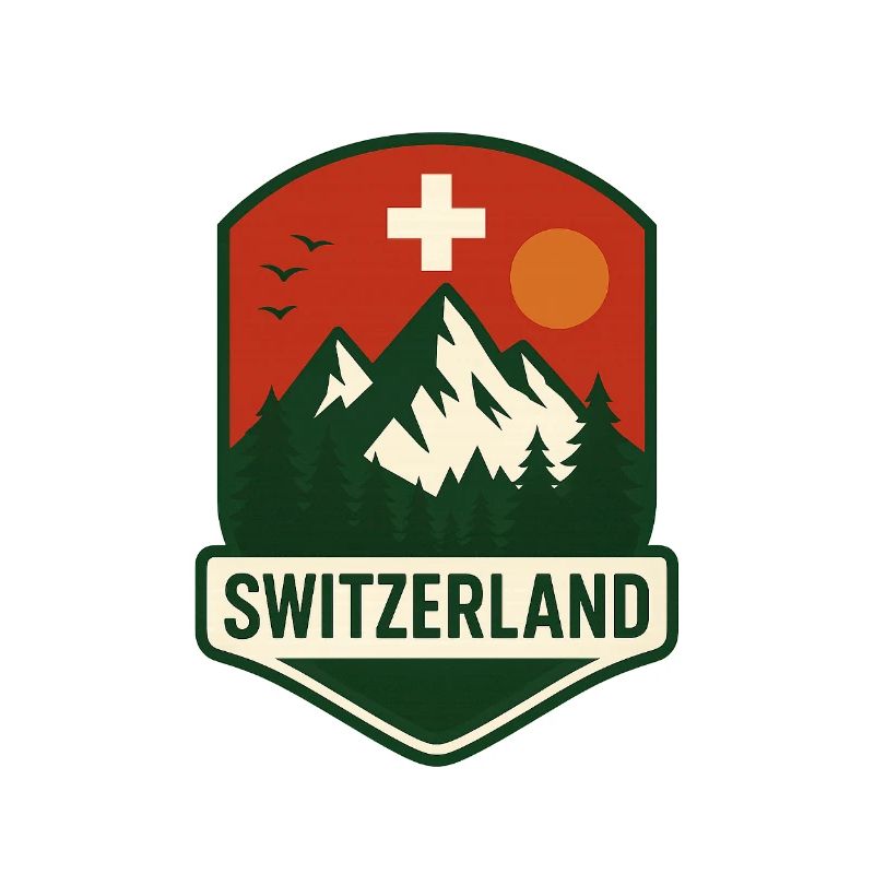 Schweizer Berglandschaft Badge