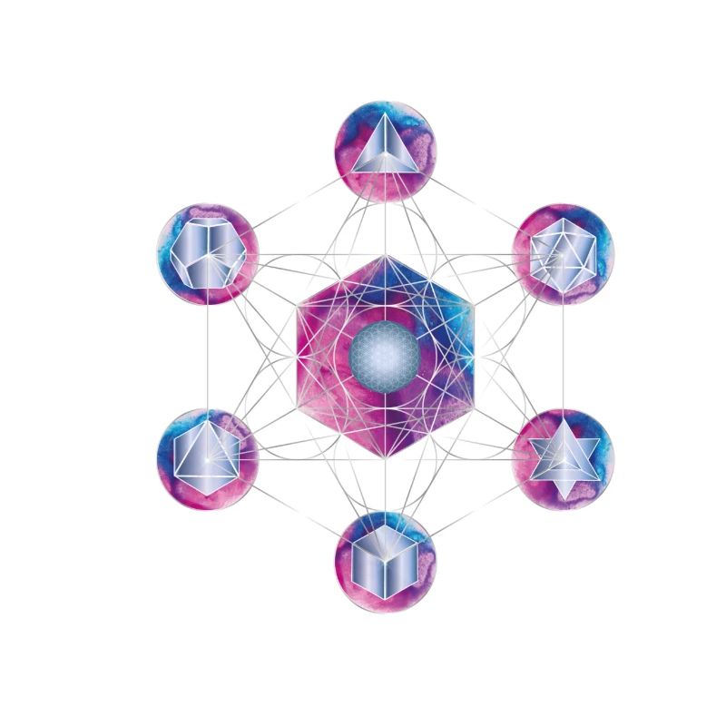Purple and Blue Metatron Cube