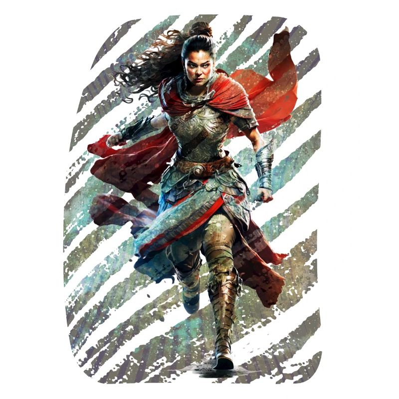 Celestial Guardian: Nebula Warrior Lady with Armor