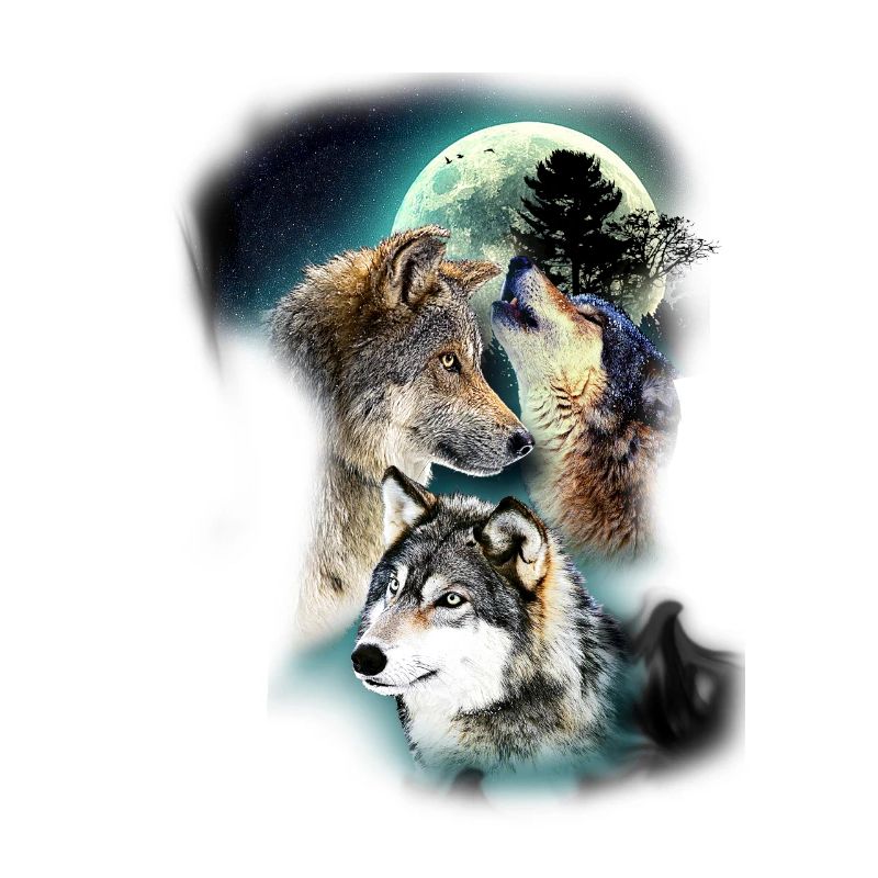 Loup design lune loups
