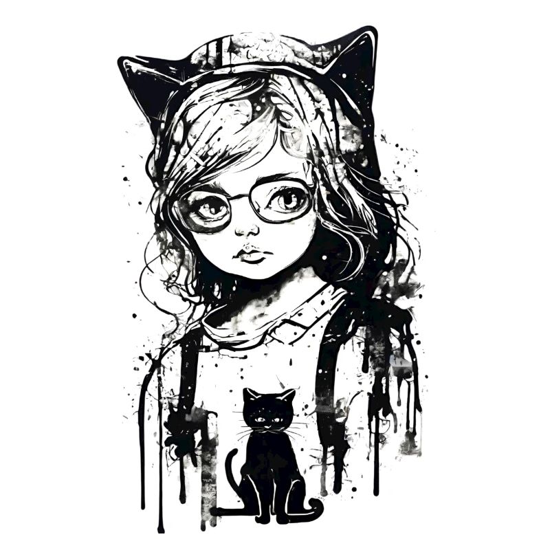 Mädchen mit Katze