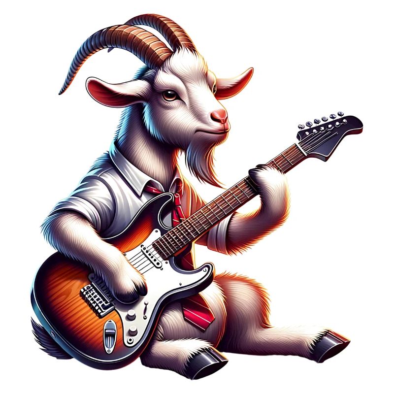 Chèvre jouant de la conception de bande de guitare électrique