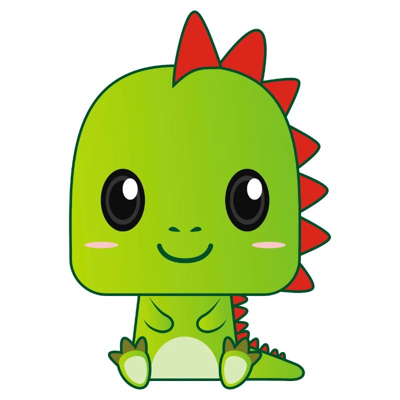 Dragon vert bébé mignon