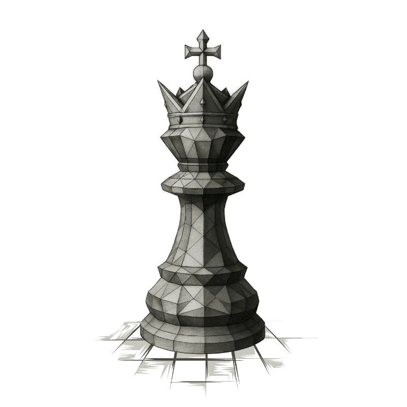 Chess King on Board – Dark Strategy Illustrations