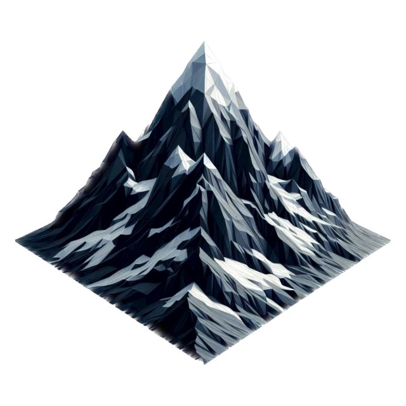 Ein Berg mit Schnee im Polygon-Stil