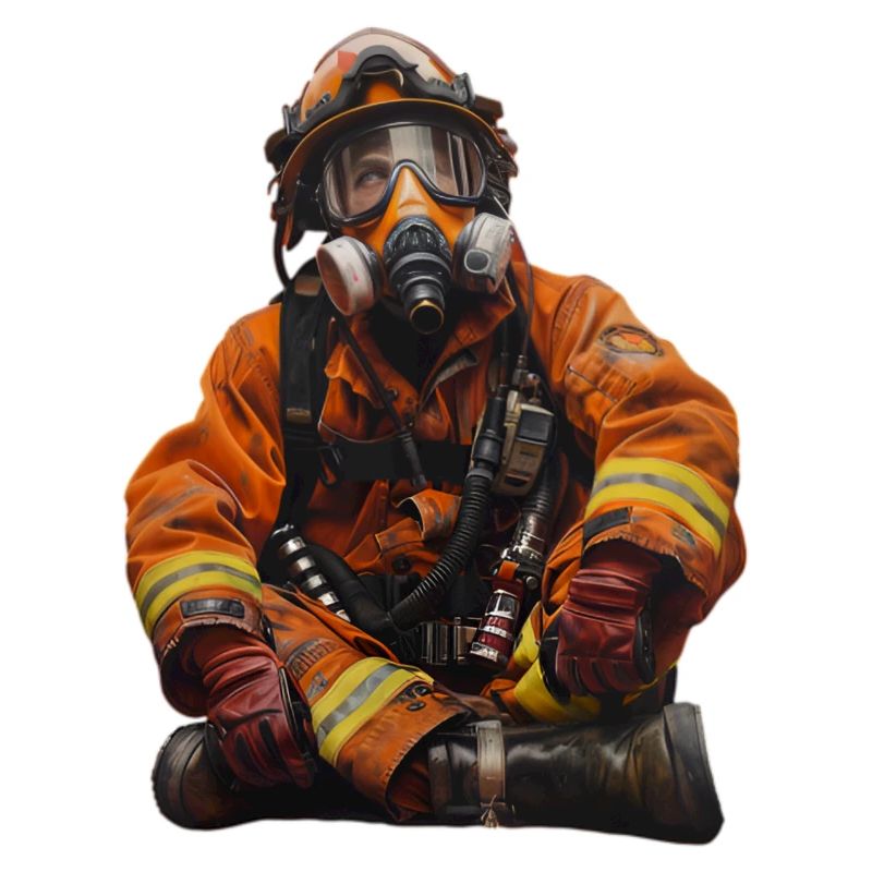 Verträumter Feuerwehrmann