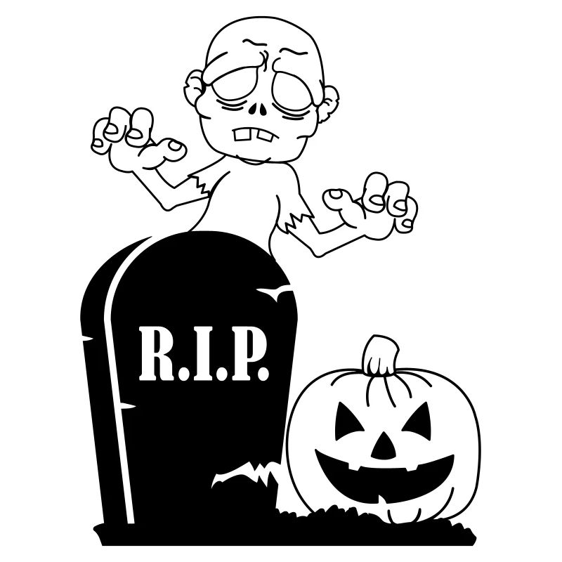 rip pumpkin zombie