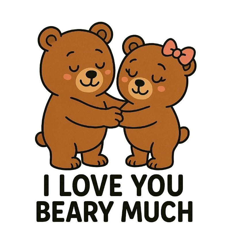 Illustration d’ours aimant avec des coeurs