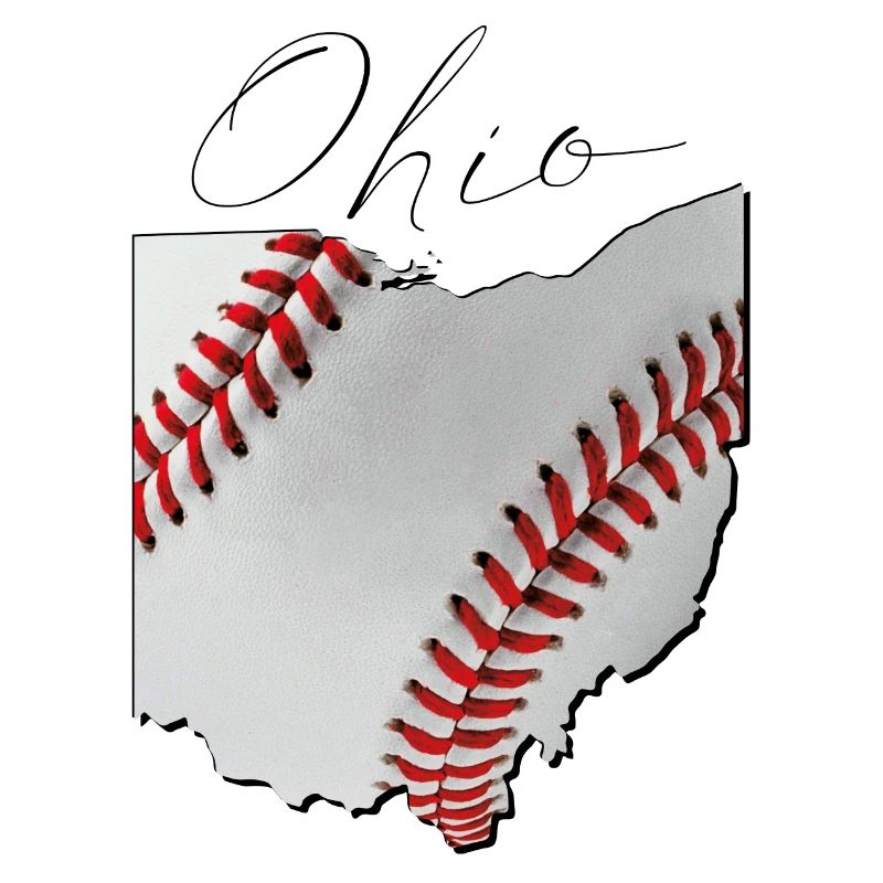 Ohio (USA) | echter Baseball | Landkarte Script