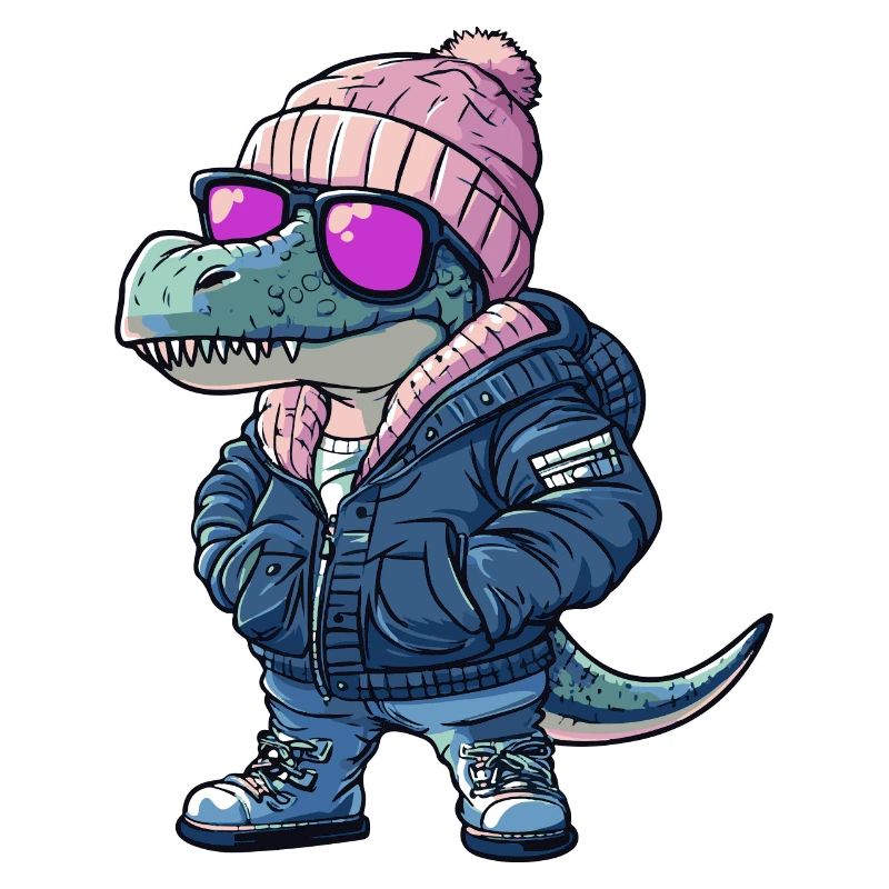Dinosaurier T-Rex Winter Comic