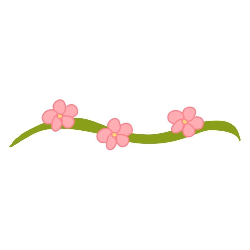 Ligne de fleurs à trois fleurs Branche rose