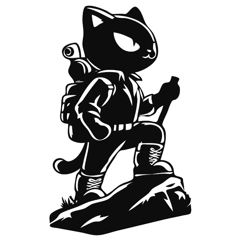 Colles Wanderungs Design mit der Wanderkatze