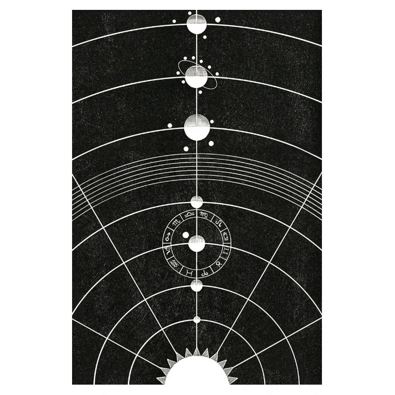 Solar System Drawing Vintage