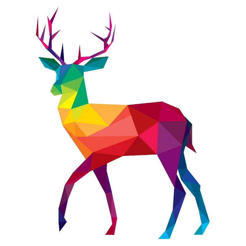 Hirsch bunt farbig Regenbogen