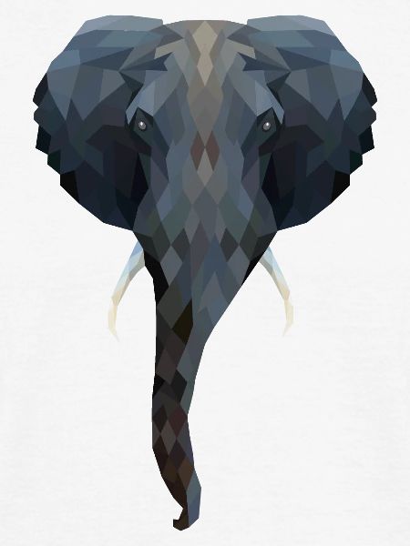 Elefantenkopf - Low Poly Art.