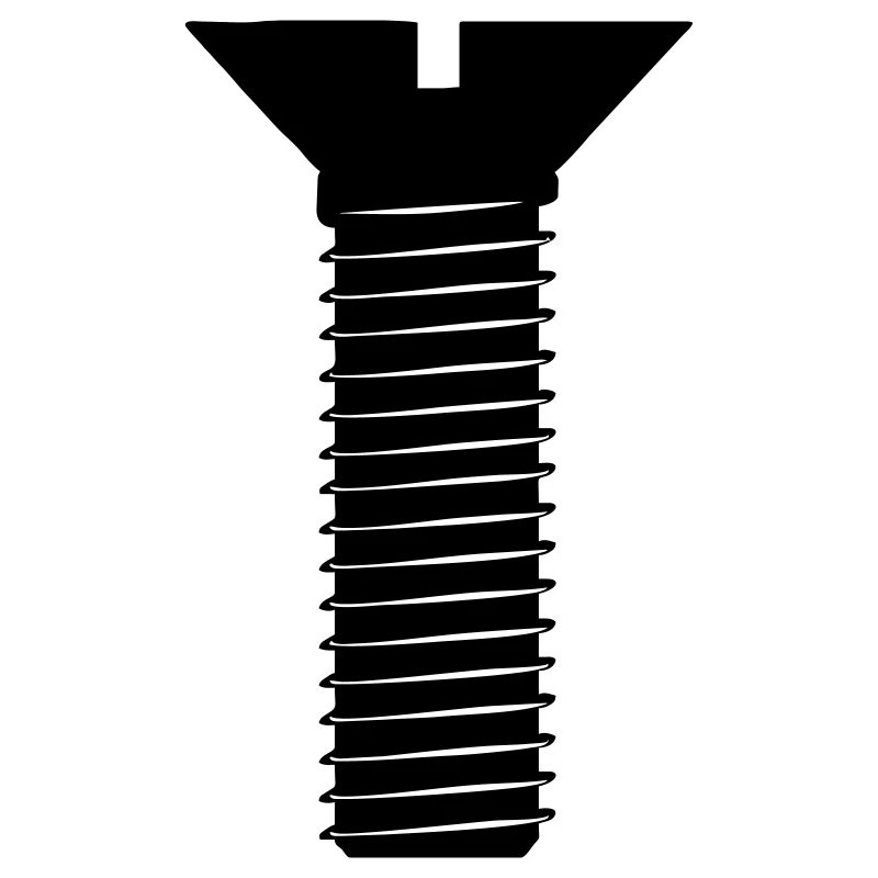 Tête droite de boulon à vis