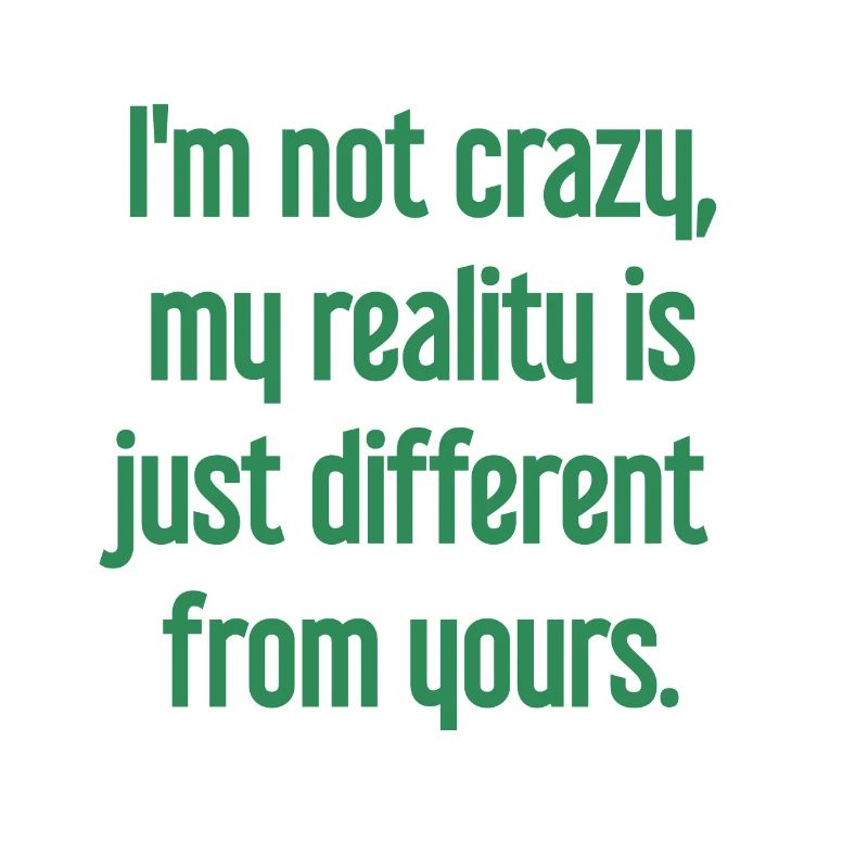 I'm not crazy – my reality is different