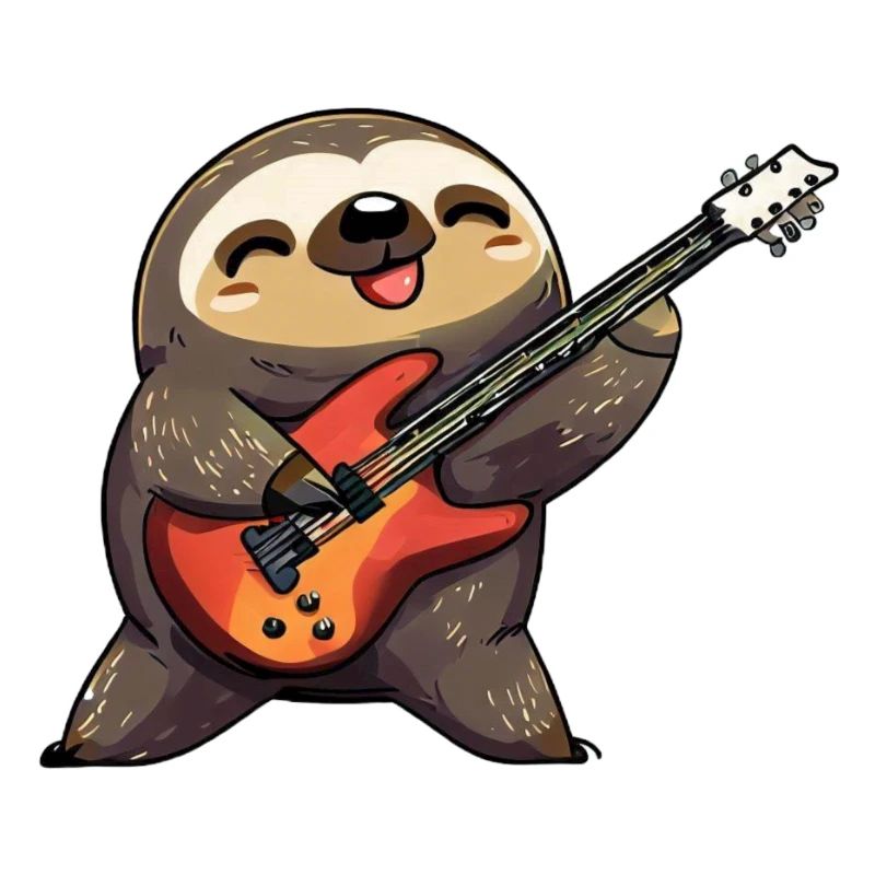 Guitar-playing sloth