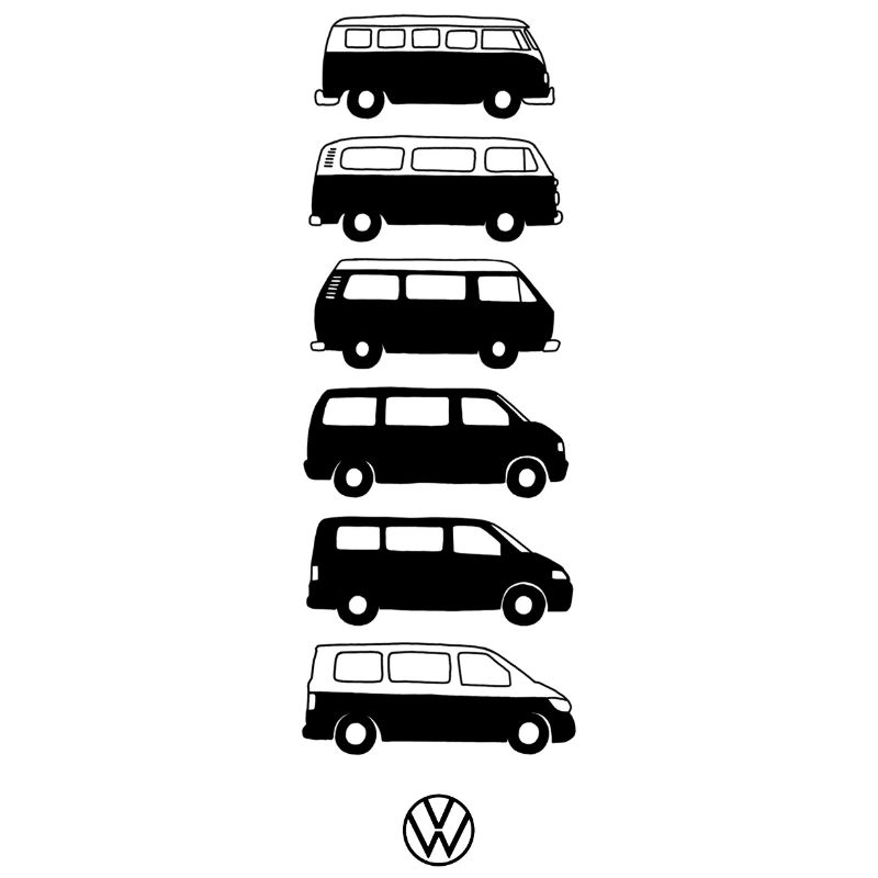 Volkswagen Verticale VW Camper Evolution Mit Logo