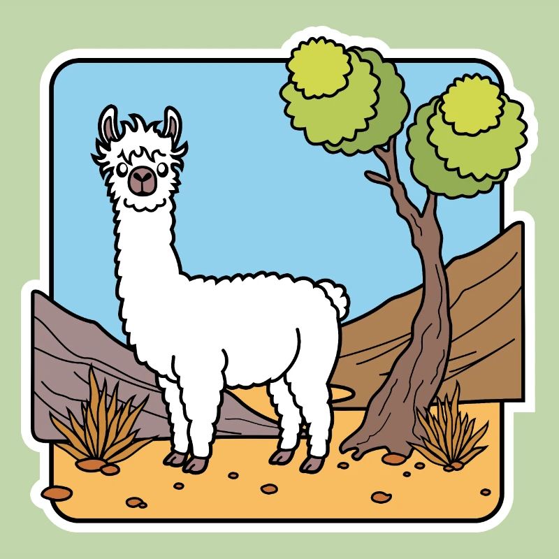 Kuck! Ein weißes Lama! Oder ist das ein Alpaka?