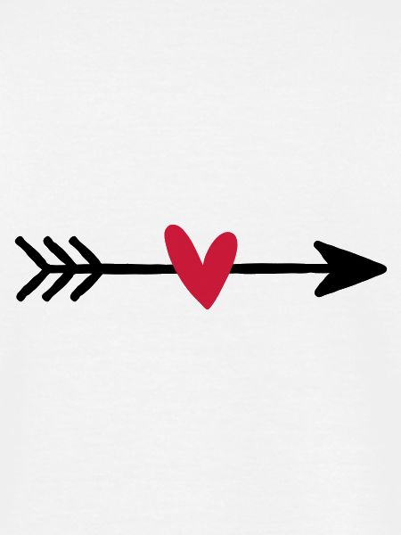 Flèche avec cadeau d'amour coeur cupidon