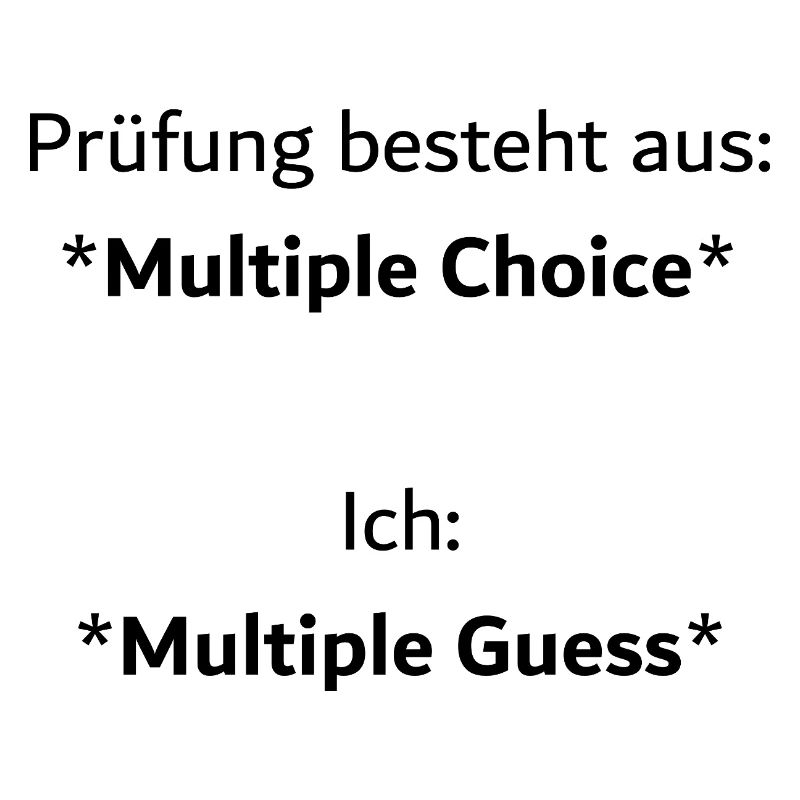 Unispruch "Multiple Choice" Geschenk, Studenten