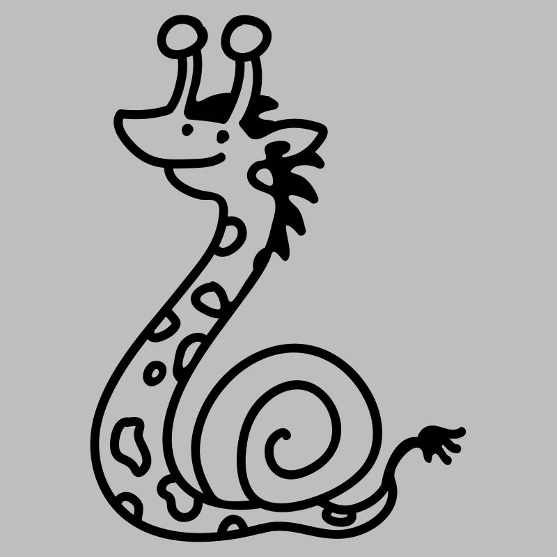 Funny giraffe snail - line