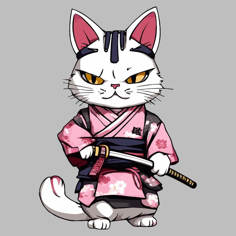 Samurai Katze & Kirschblüten #2
