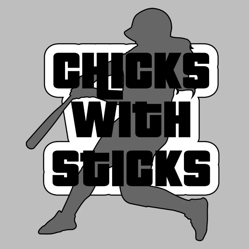 Softball-Slogan "Mädchen mit Stöcken"