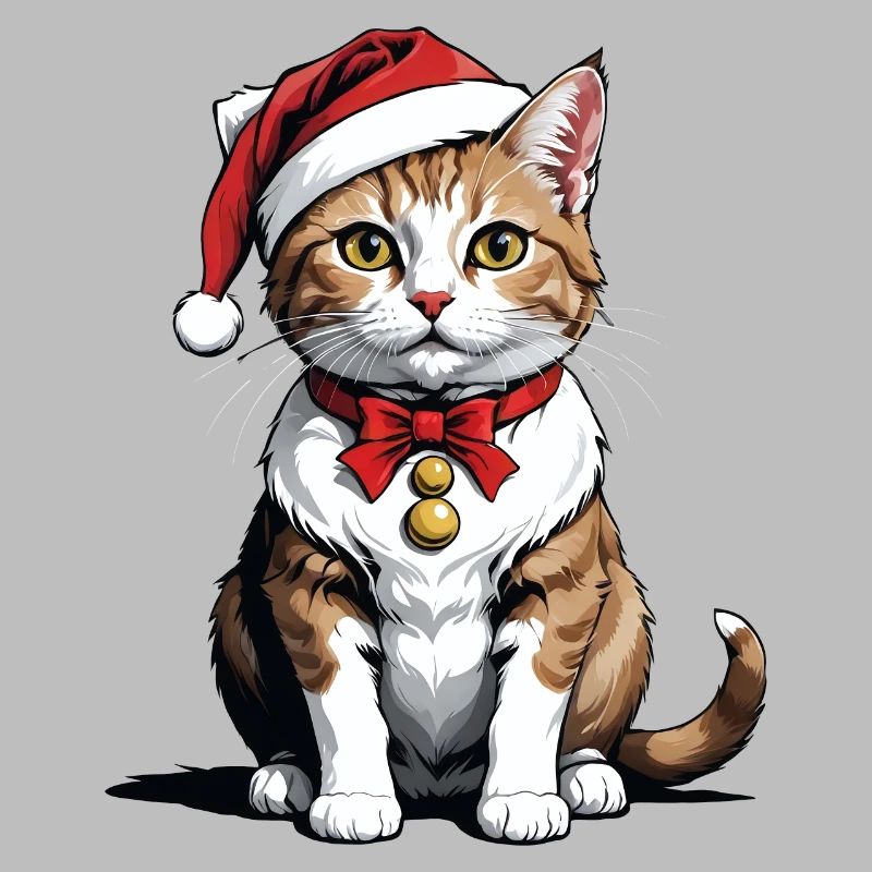 Chat de Noël Père Noël Chat Chat Chat Cadeau