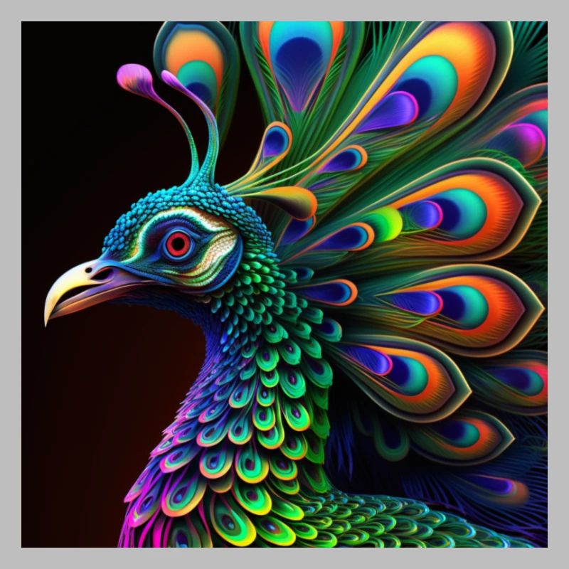 Farbiger Pfau, einzigartiges Design