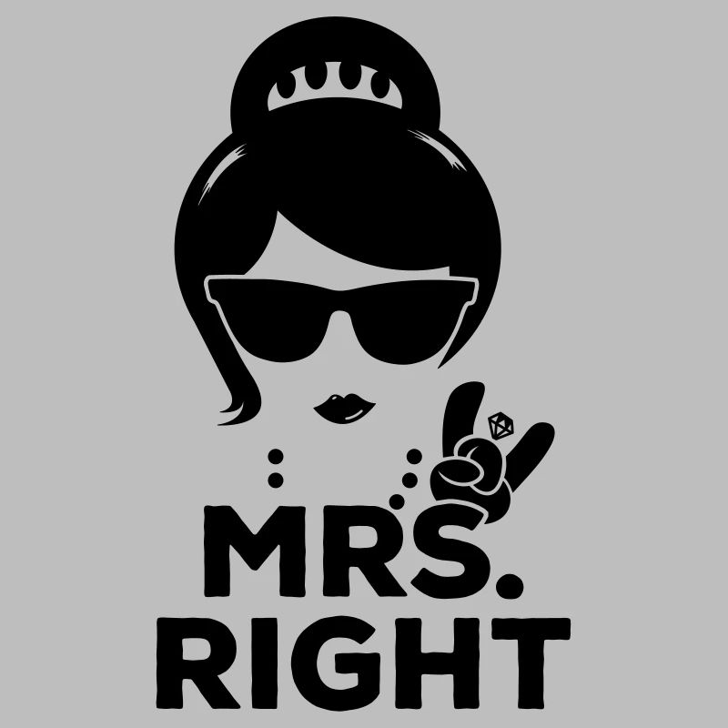Funny matching pair Mr. Right and Mrs. Right