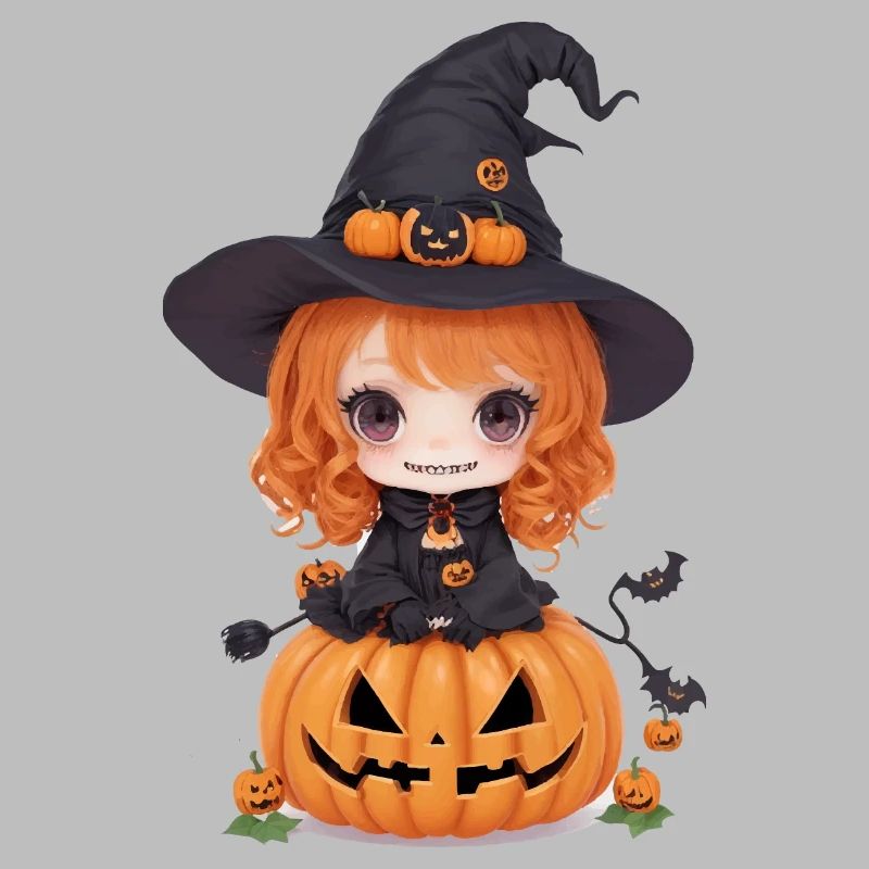 Sorcière à la citrouille Helloween