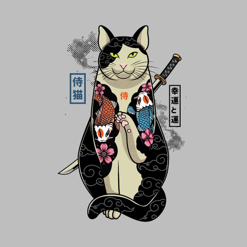 samurai cat - neko maneki