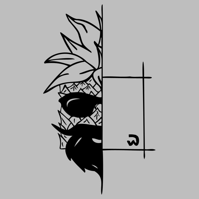 halbe cube-Ananas mit Bart und Sonnenbrille