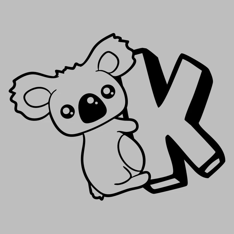 australia koala bear cute cute letter K initial le