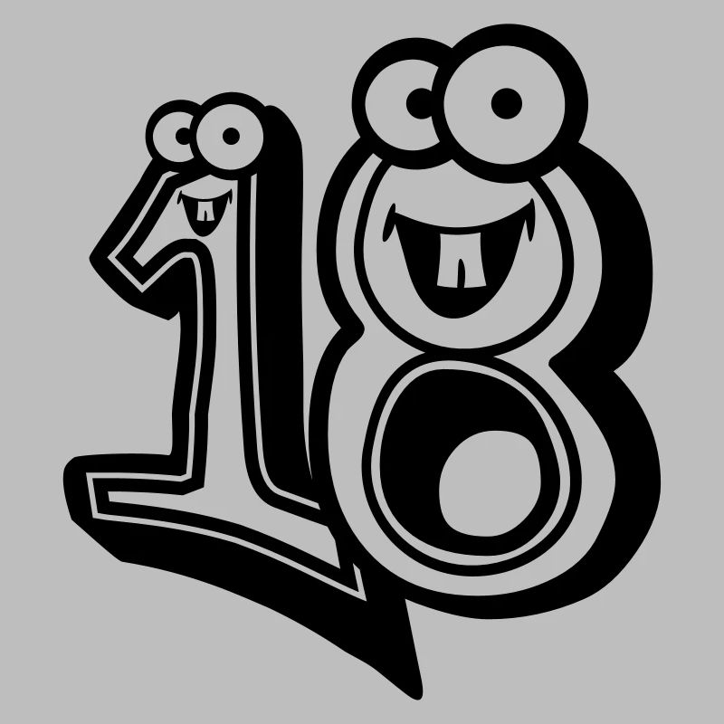 caricature comique de 18-dix-huit ans
