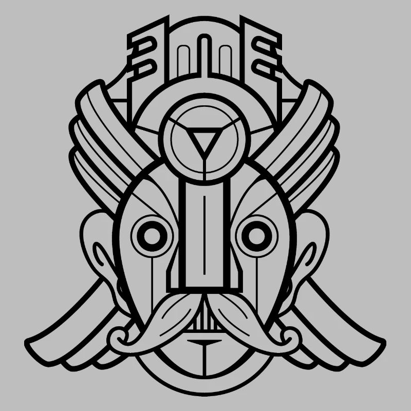 Aztekischer Samurai - Schwarzweiss