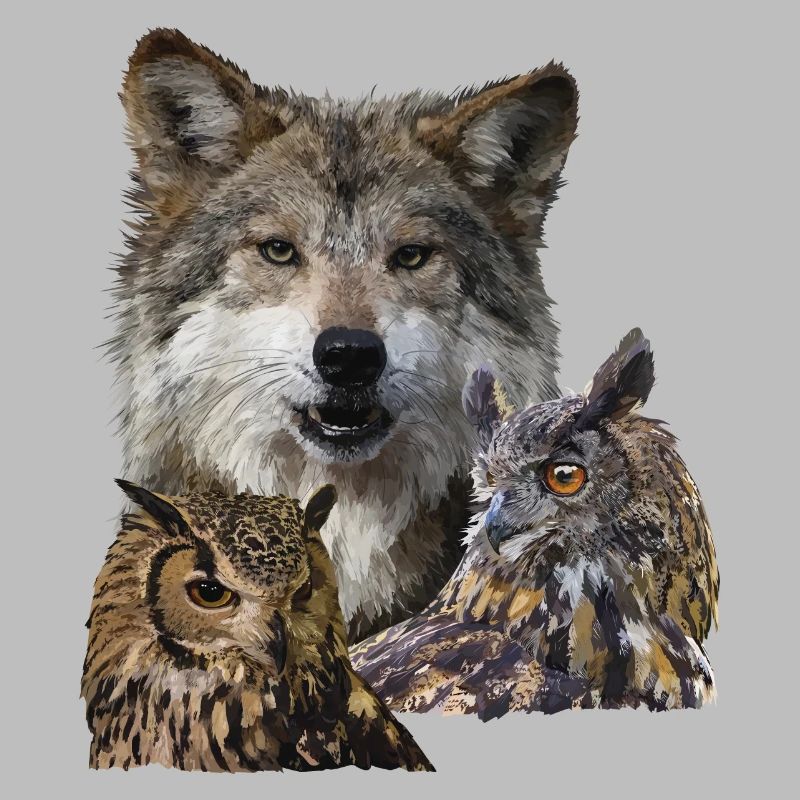 Wolf und Eulen