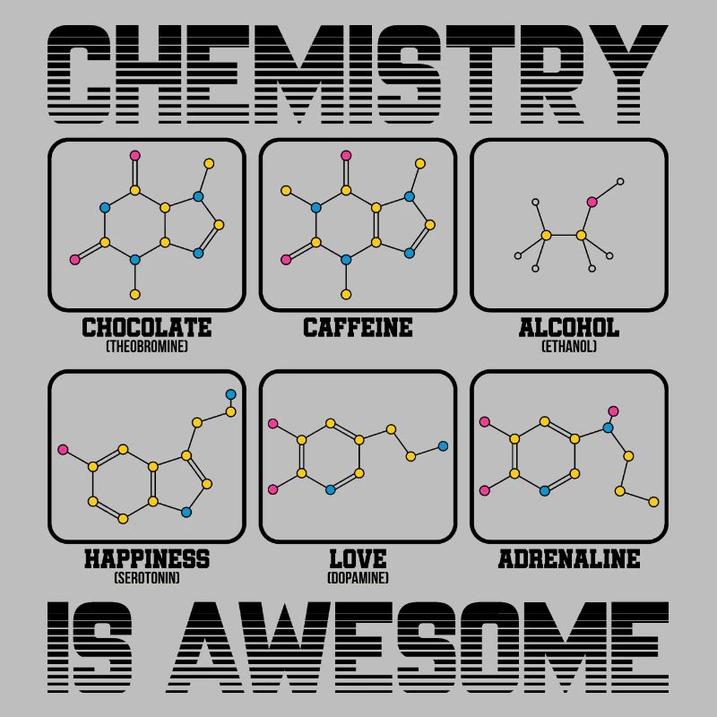 Chemistry Caffeine Alcohol Love Molecule Gift