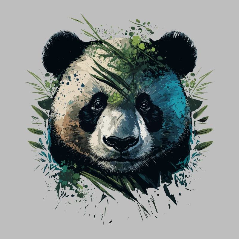 Panda hiding behinde leaths