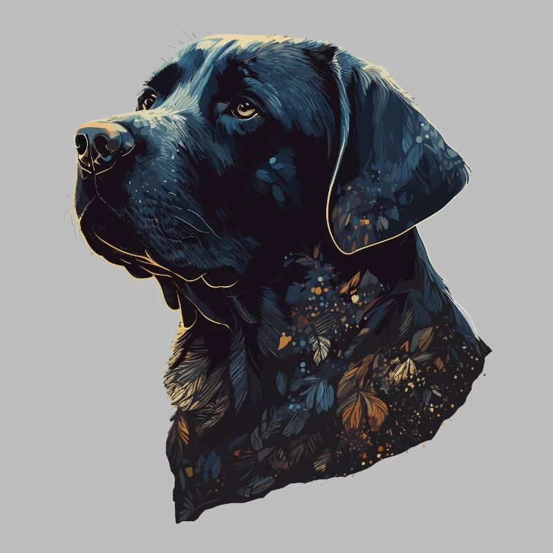 Incroyable Labrador Retriever avec un corps de style feuilles