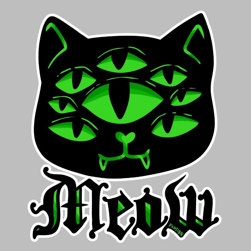 Cat Gothic Goth Halloween Spooky Meow Gift