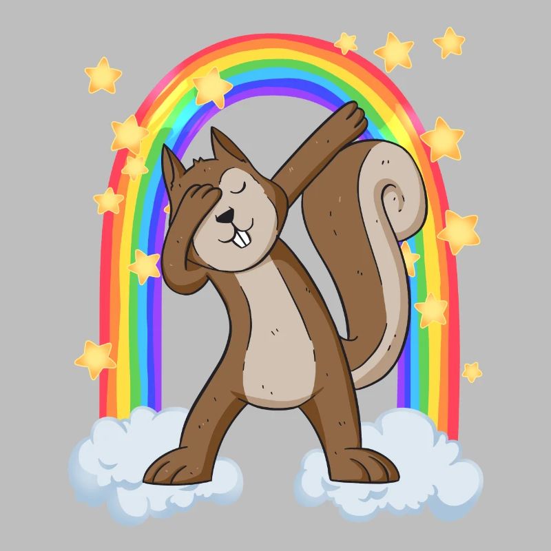 dabbendes Eichhörnchen am Regenbogentor