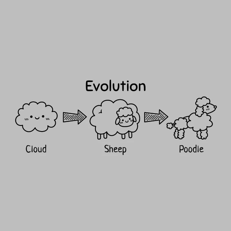 Funny Evolution of Cloud To Sheep and Poodle