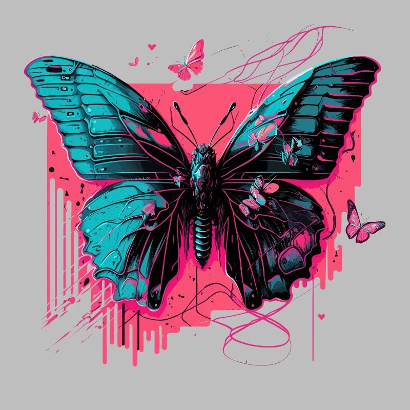 Butterfly in Technicolor Glow